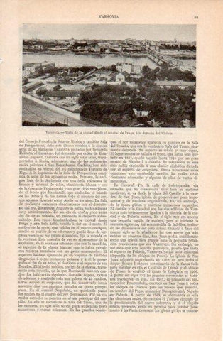 LAMINA V40389: Vista de Varsovia desde el arrabal de Praga