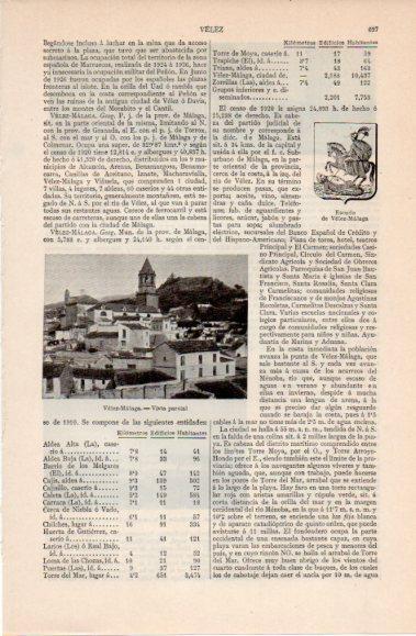 LAMINA V40455: Vista y escudo de Velez Malaga