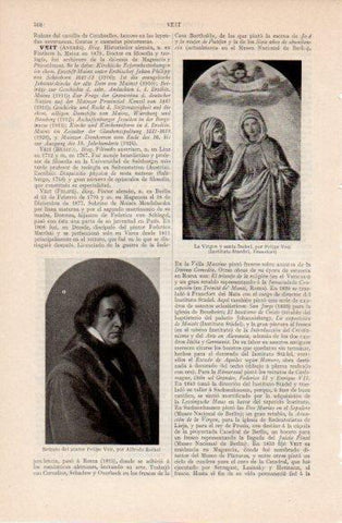 LAMINA V40440: La Virgen y santa Isabel por Felipe Veit