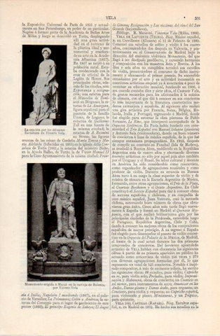 LAMINA V40444: Monumento a Murat por Vicente Vela, Bolonia