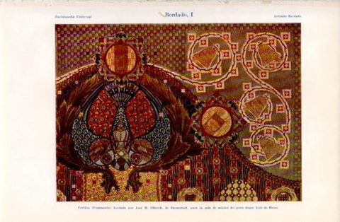 LAMINA V40634: Cortina bordada por J. M. Olbrich de Darmstadt