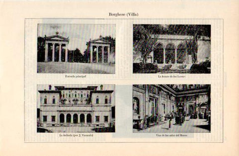 LAMINA V40638: Vistas de Villa Borghese