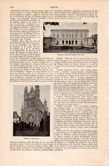 LAMINA V40606: Palacio de Bizy e iglesia en Vernon