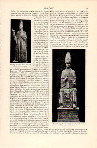 LAMINA V40618: Bonifacio VIII esculturas
