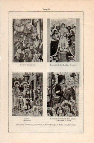 LAMINA V40642: Calvario y exaltacion de San Esteban, Retablo de Granollers