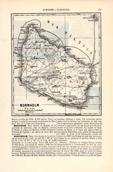 LAMINA V40655: Mapa de Bornholm, Dinamarca