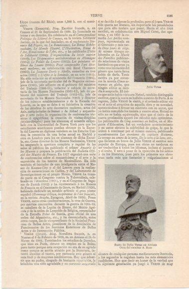 LAMINA V40602: Busto de Julio Verne en Amiens