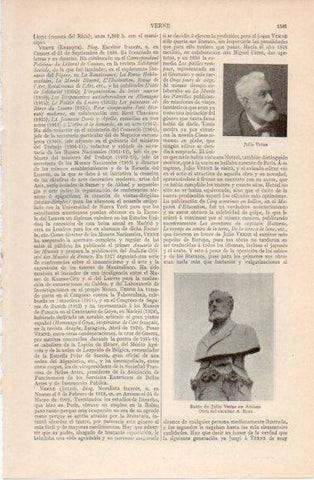 LAMINA V40602: Busto de Julio Verne en Amiens