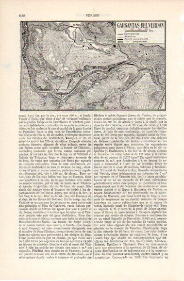 LAMINA V40560: Mapa de las Gargantas del Verdon