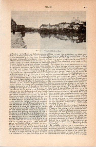 LAMINA V40564: Vista parcial de Verdun desde el Mosa