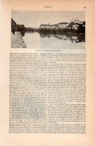 LAMINA V40564: Vista parcial de Verdun desde el Mosa