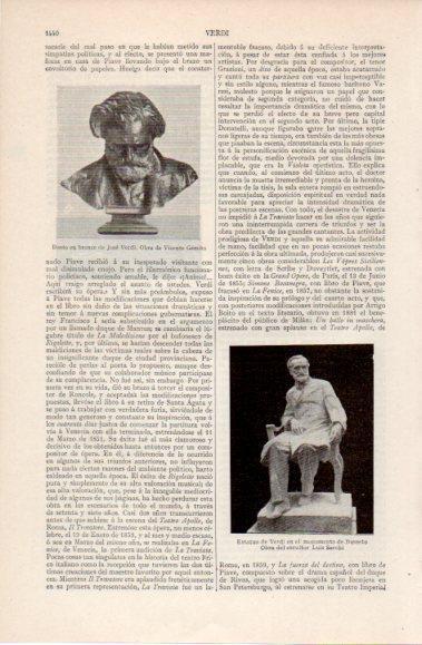 LAMINA V40558: Busto de Verdi por Vicente Gemito
