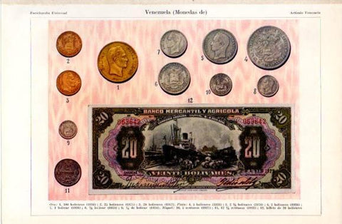 LAMINA V40568: Monedas de Venezuela