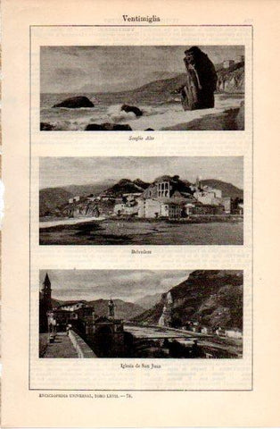 LAMINA V40586: Vistas de Ventimiglia