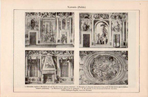 LAMINA V40577: Pinturas de la Villa Caldogno Pagello por Verones
