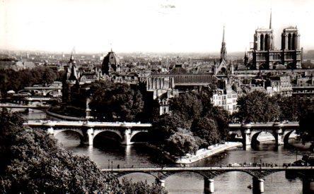 POSTAL PV10864: La Pointe de la Cite, Paris. Publicidad Bronchocilline