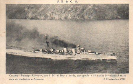 POSTAL PV10900: Crucero Principe Alfonso con el Rey a bordo