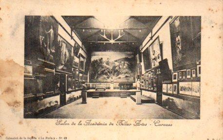 POSTAL PV10877: Salon de la Academia de Bellas Artes en Caracas