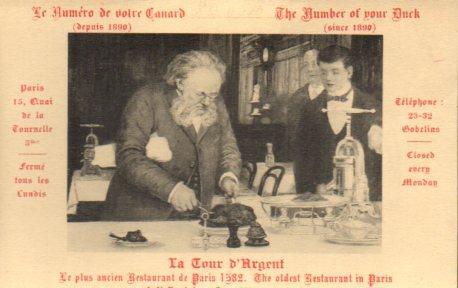 POSTAL PV10878: Le Numero de votre Canard, La Tour d'Argent