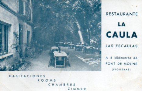 POSTAL PV10885: Publicidad La Caula restaurante en Pont de Molins, Figueras