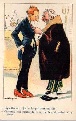 POSTAL PV10827: Publicidad La Siroline Roche, dos hombres hablando