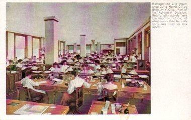 POSTAL PV10774: Actuarial Division of Metropolitan Life Insurance Co, Home office New York