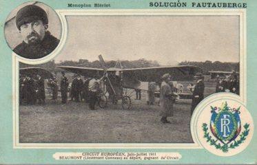 POSTAL PV10744: Monoplan Bleriot, Circuit Europeen 1911, Beaumont
