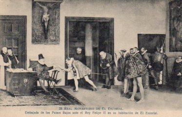 POSTAL PV10752: Embajada de los Paises Bajos ante el Rey Felipe II en Monasterio de El Escorial