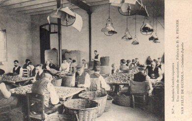 POSTAL PV10783: Interior fabrica de corcho de D. R. Pecher, San Feliu de Guixols