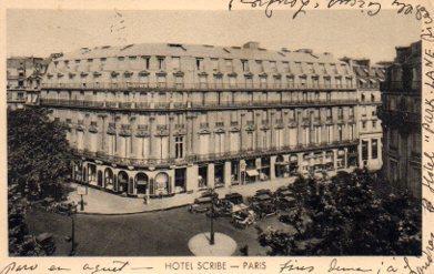 POSTAL PV10810: Hotel Scribe, Paris