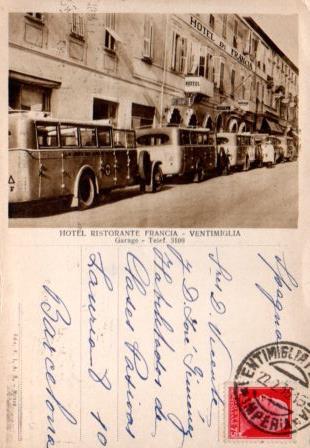 POSTAL PV10912: Hotel Ristorante Francia, Ventimiglia
