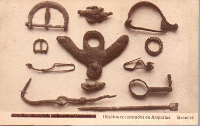 POSTAL PV10805: Objetos de bronce encontrados en Ampurias