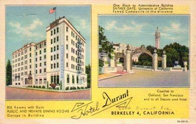 POSTAL PV10798: Hotel Durant, California