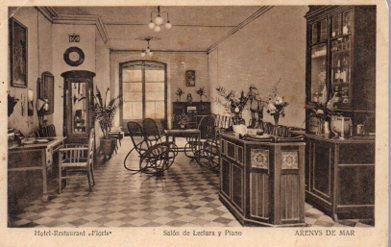 POSTAL PV10799: Hotel Restaurant Floris salon de lectura, Arenys de Mar