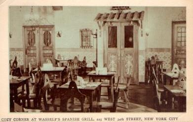 POSTAL PV10802: Cozy Corner at Wasself's Spanish Grill, New York