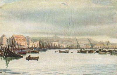 POSTAL PV11037: Amanecer en el puerto de Tarragona por Lloveras