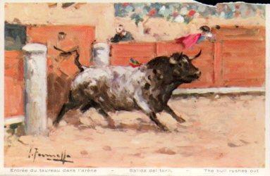 POSTAL PV11041: Corrida de toros. Salida del toril
