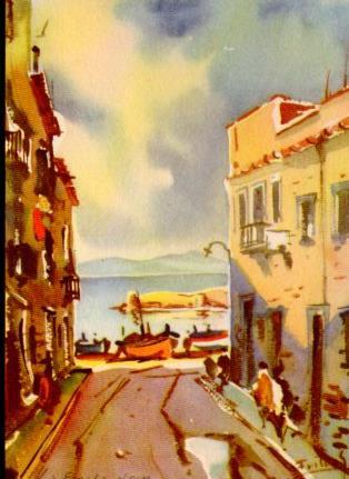 POSTAL PV11080: L'Escala calle por por Ramon Reig 