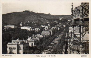 POSTAL PV10990: Tibidabo vista general, Barcelona