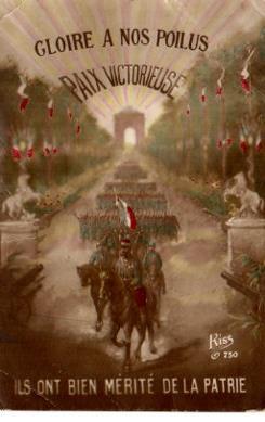 POSTAL PV10976: France, Paix vistorieuse Ils ont bien merite de la patrie