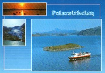 POSTAL PV10497: Hurtigruten passerer Polarsirkelen