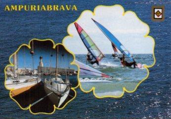 POSTAL PV10557: Windsurf y barcos en Ampuriabrava