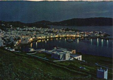 POSTAL PV10695: Mykonos, view by night