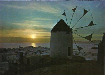 POSTAL PV10696: Mykonos in sunset