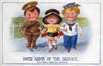 POSTAL PV10725: Both Arms of the Service. Les deux bras au service