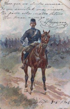 POSTAL PV10730: Militar sobre un caballo
