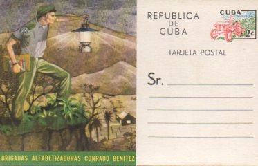 POSTAL PV10734: Brigadas alfabetizadoras Conrado Benitez, Cuba