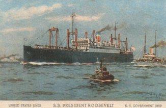 POSTAL PV10711: S. S. President Roosevelt U.S. Government Shi`p