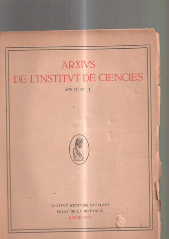 Arxius de l institut de Ciencies numero 01 (cubierta suelta)