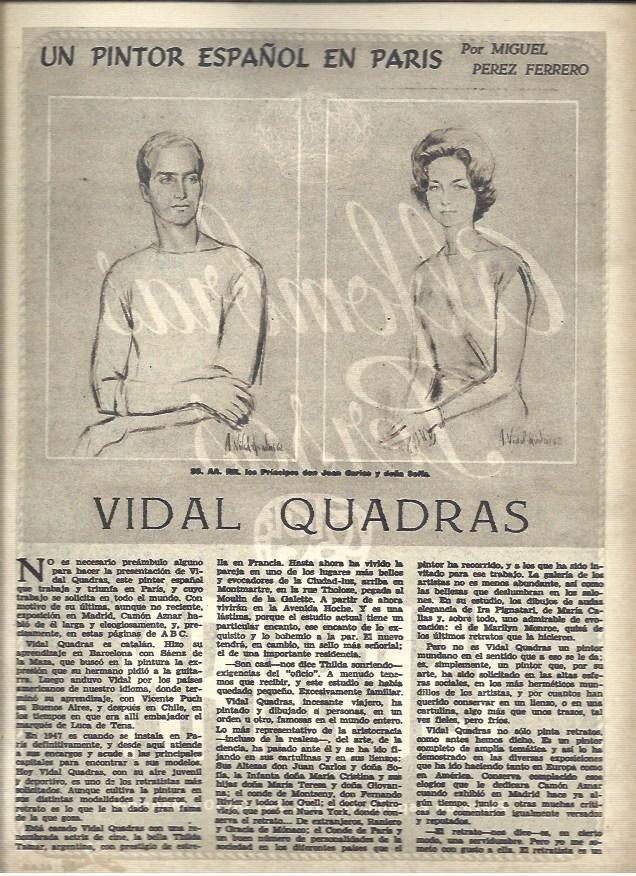 LAMINA 36651: Los principes Don Juan Carlos y Sofia por Vidal Quadras